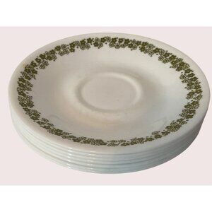 VTG Corning Corelle Saucer Green Crazy Daisy Spring Blossom Plate Lot of 7